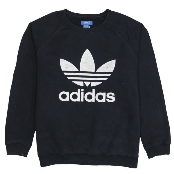 Adidas 90's Spellout Crew Neck Sweatshirt Large Black