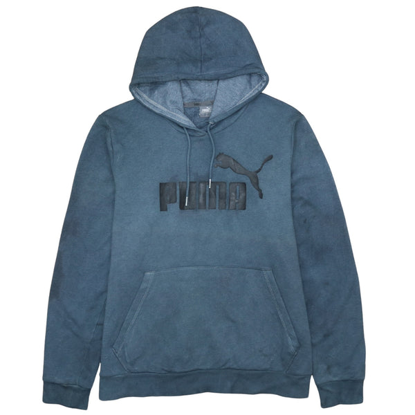Puma 90s Vintage Blue Spellout Hoodie Women’s XLarge Drawstring