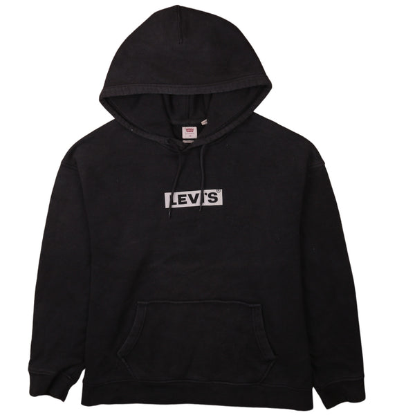 Levi's 90's Drawstring Pockets Pullover Hoodie XLarge Black