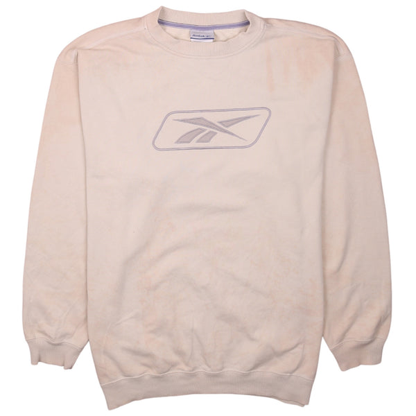 Reebok Vintage 90's Spellout Heavyweight Crewneck Sweatshirt XL Beige