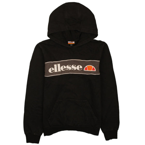 Ellesse 90's Vintage Black Spellout Pullover Hoodie Women's M