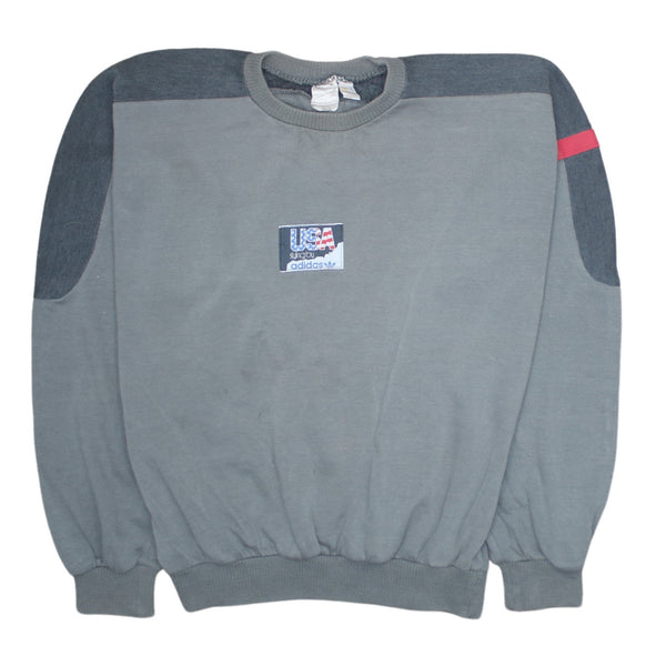 Adidas 90's Lightweight Crew Neck Sweatshirt Medium  Grey