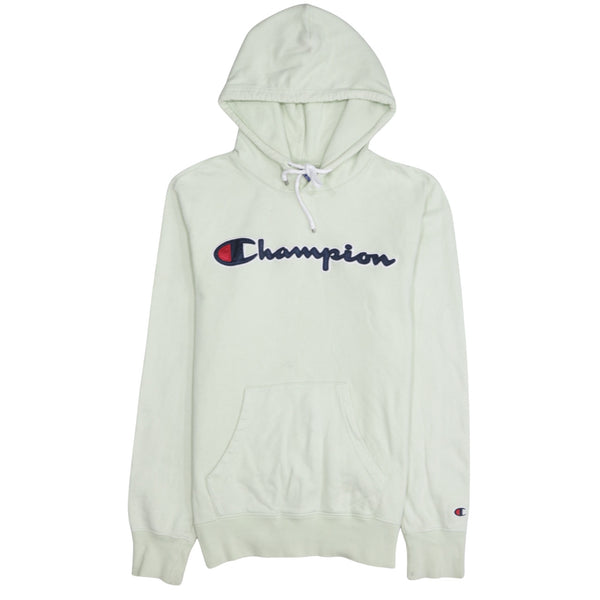 Champion 90's Spellout Pullover Hoodie Small Green
