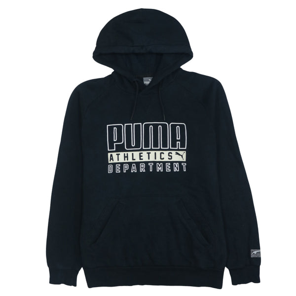 Puma Black 90's Spellout Hoodie Medium Vintage Pullover Cotton