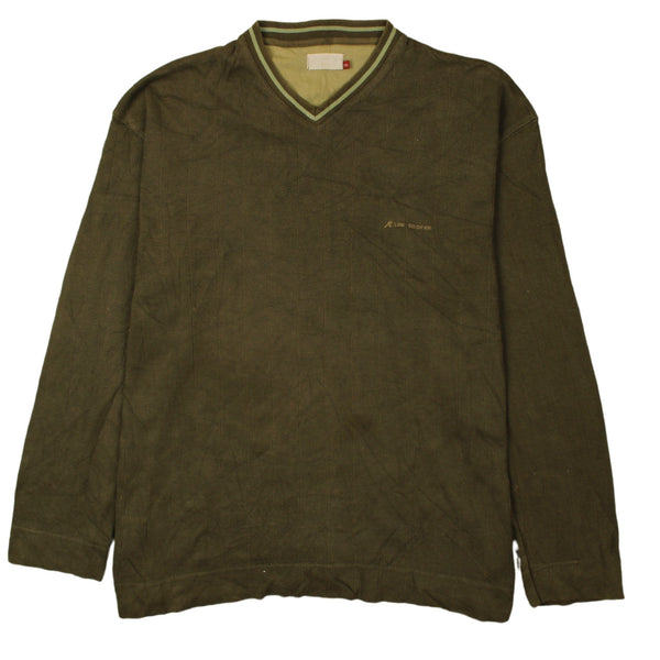 Lee 90's Khaki Green Heavyweight V Neck Sweatshirt Men XXLarge 2XL