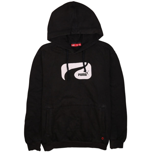 Puma 90's Vintage Spellout Pullover Hoodie Black Men's Medium