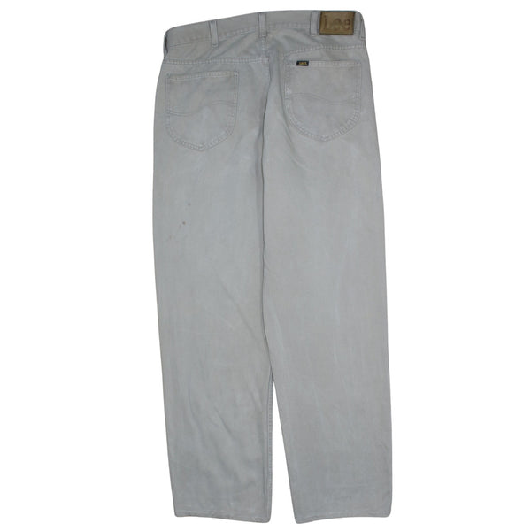 Lee 90's Flat Front Straight Leg Baggy Trousers / Pants 38 Beige Cream