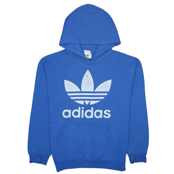 Adidas 90's Spellout Pullover Hoodie Medium Blue