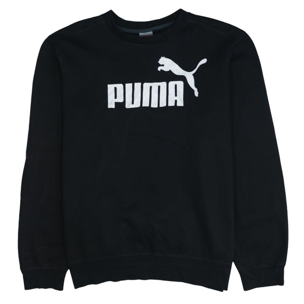 Puma 90's Black Spellout Crew Neck Sweatshirt Men's XLarge