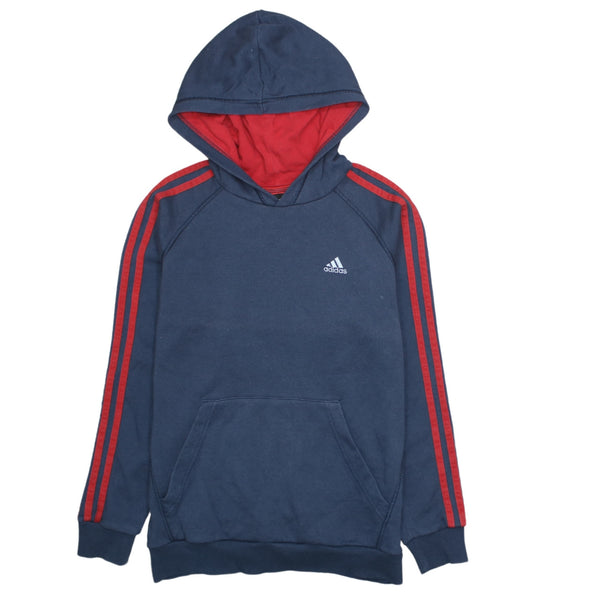 Adidas Vintage 90’s Navy Blue Stripe Sleeve Hoodie Women's Large