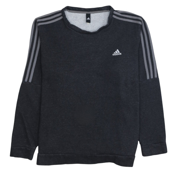 Adidas 90's Striped Sleeve Crew Neck Sweatshirt XLarge  Black