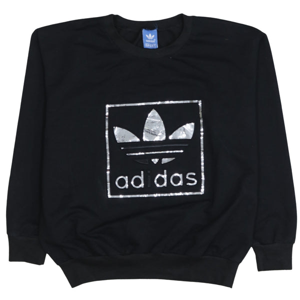 Adidas 90's Spellout Crew Neck Sweatshirt Medium  Black