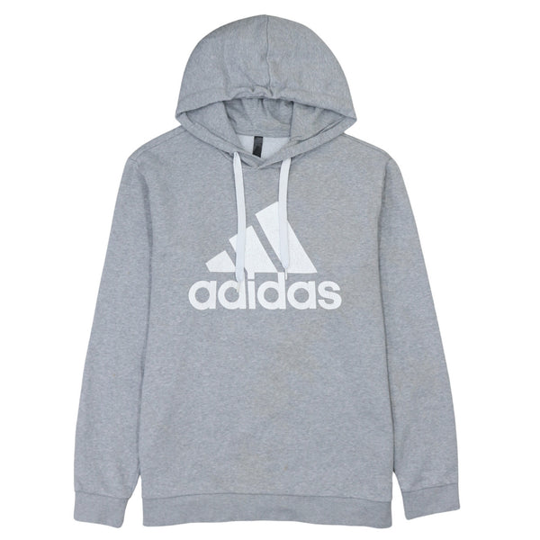 Adidas 90s Grey Spellout Pullover Hoodie Large Men’s Cotton Vintage
