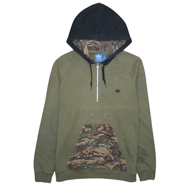 Adidas 90's Drawstring Pockets Full Zip Up Hoodie Large Black