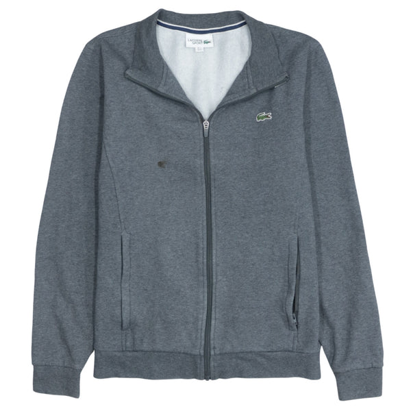 Lacoste 90's Grey Lightweight Full Zip Up Sweatshirt, Men's Medium