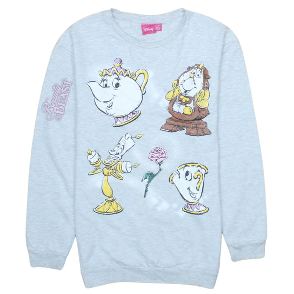 Vintage Disney Beauty and The Beast Grey Sweatshirt Small 90's Crew Neck