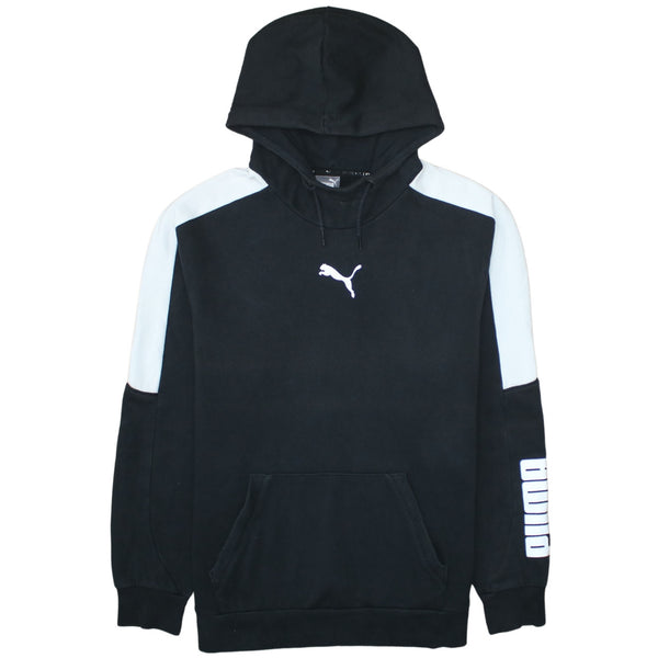 Puma 90's Drawstring Pockets Pullover Hoodie Large Black