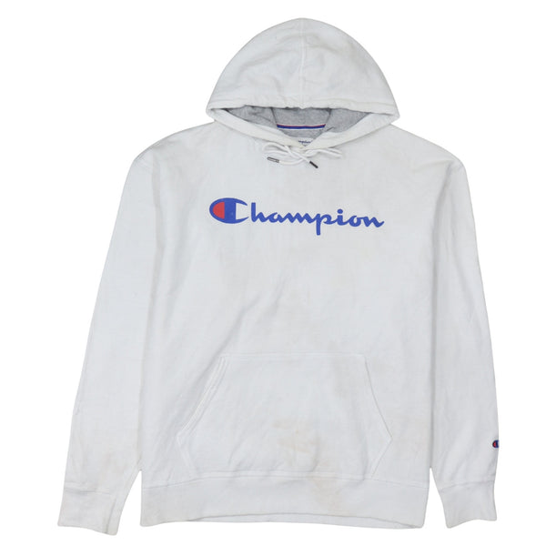 Champion 90's Spellout Pullover Hoodie XLarge White
