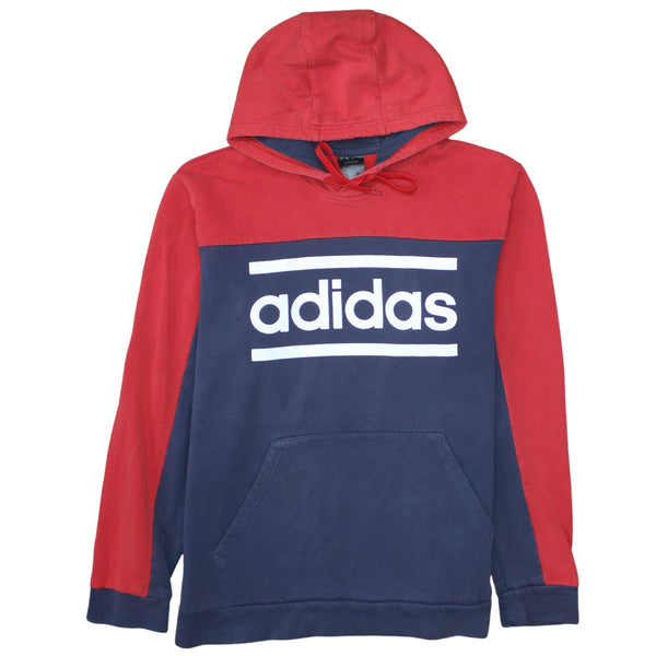 Adidas 90's Spellout Pullover Hoodie XLarge Navy Blue