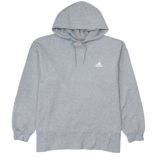 Adidas Women's 90's Grey Cotton Pullover Hoodie Large Lightweight