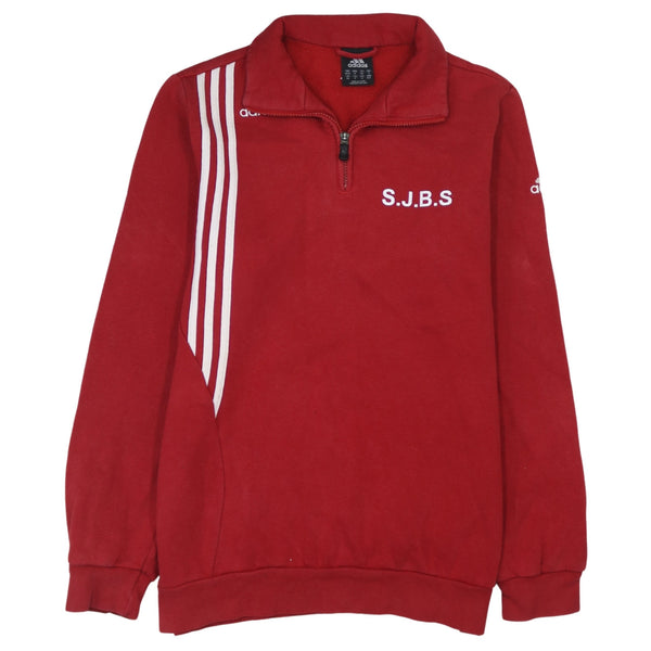 Adidas Vintage 90's Red Lightweight Quarter Zip Sweatshirt Medium