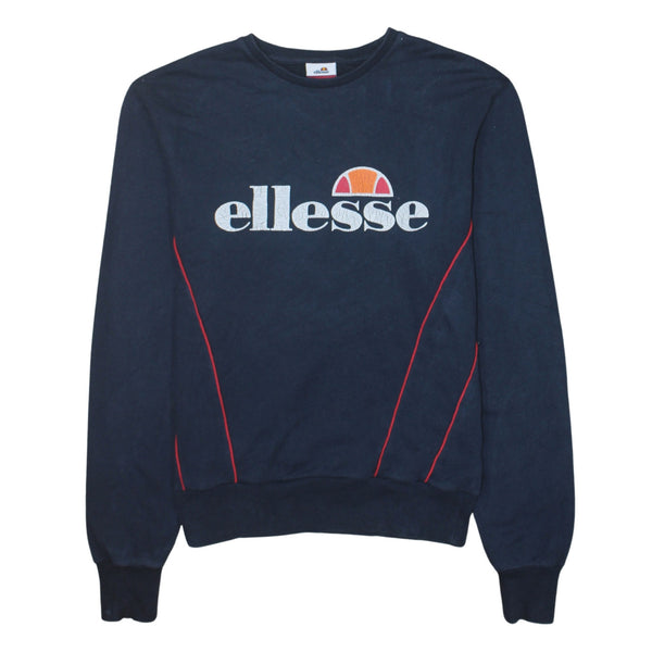 Ellesse 90's Spellout Crew Neck Sweatshirt Medium  Navy Blue