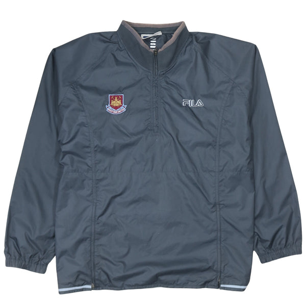 Fila 90's Lightweight Quarter Zip Windbreaker Large Black