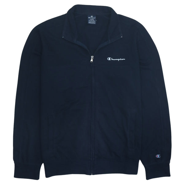 Vintage 90's Champion Navy Blue Full Zip Heavyweight Sweatshirt - Men's Large