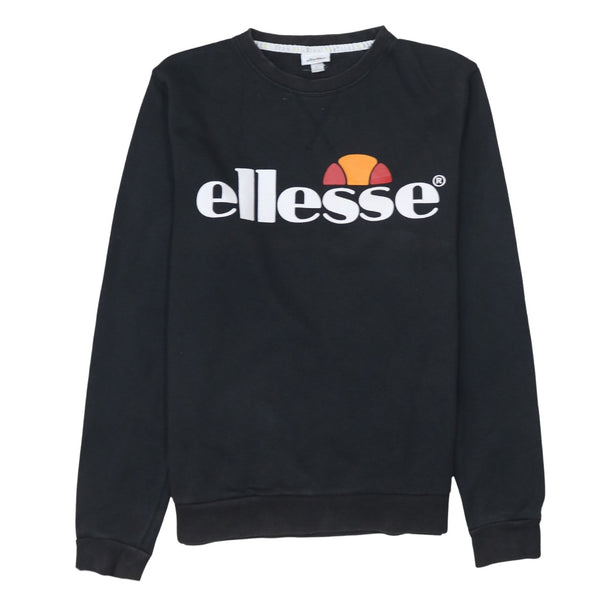 Ellesse 90's Spellout Crew Neck Sweatshirt Large Black