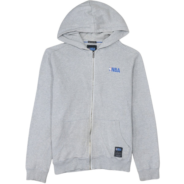 NBA 90's Lightweight Full Zip Up Hoodie Large Grey