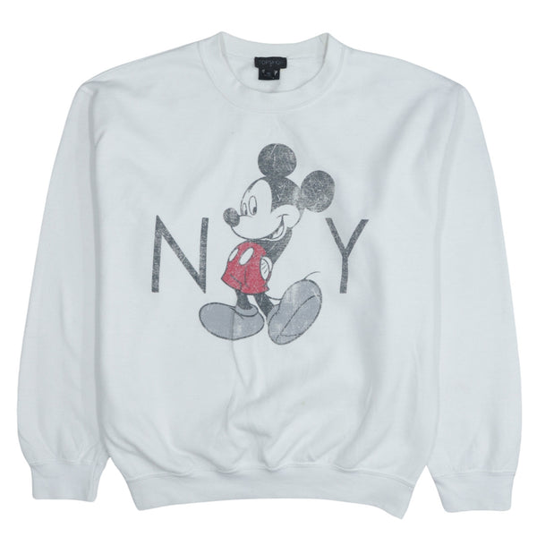 Vintage 90's Disney Mickey Mouse Crew Neck Sweatshirt Medium White