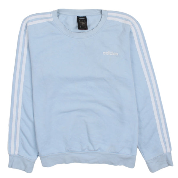 Adidas Vintage 90's Blue Sweatshirt Women's Medium Striped Sleeves