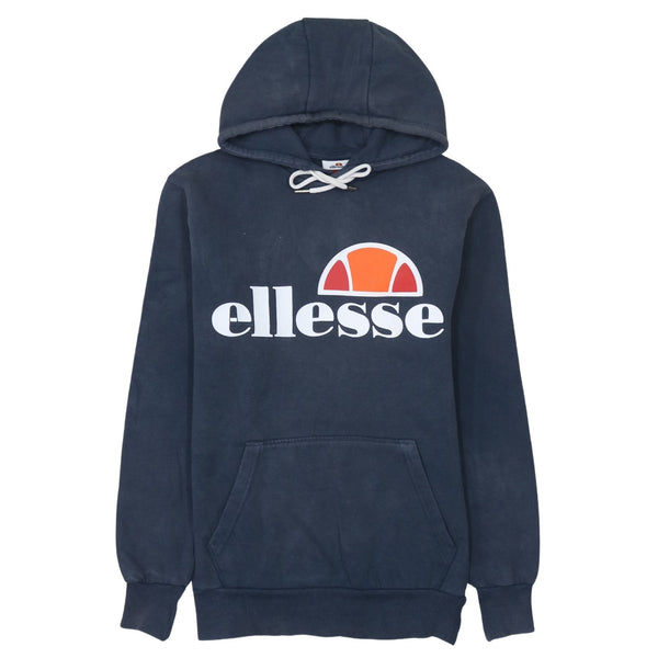 Ellesse 90's Spellout Pullover Hoodie XSmall Navy Blue