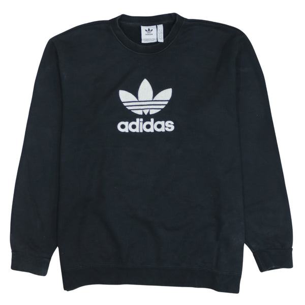 Adidas 90's Spellout Crew Neck Sweatshirt XLarge Black