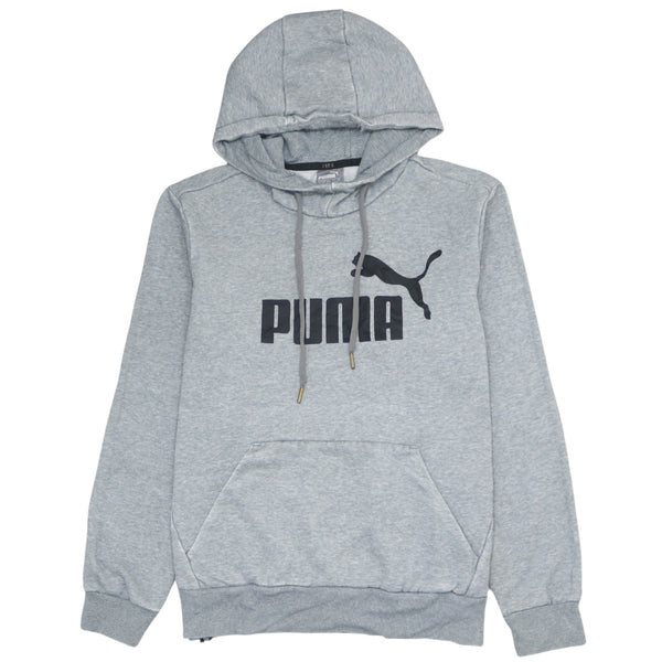 Puma 90's Vintage Grey Spellout Pullover Hoodie, Men's Small