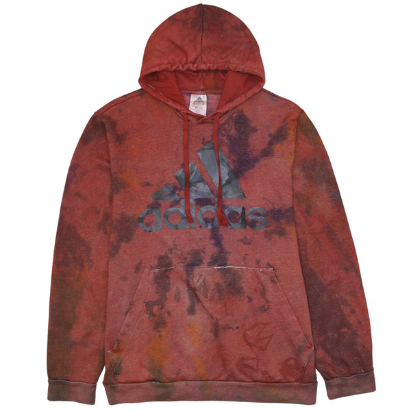 Adidas 90's Spellout Pullover Hoodie Large Burgundy Red