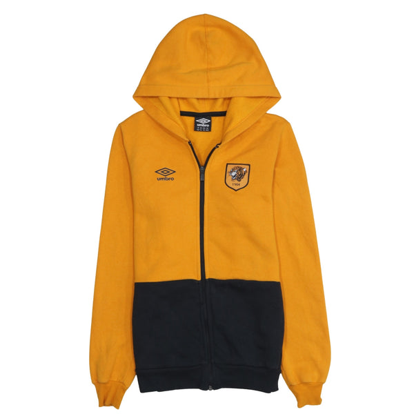 Umbro 90's Lightweight Full Zip Up Hoodie XLarge Yellow