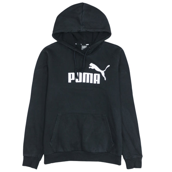 Puma 90's Black Spellout Pullover Hoodie Men's Large - Vintage Cotton