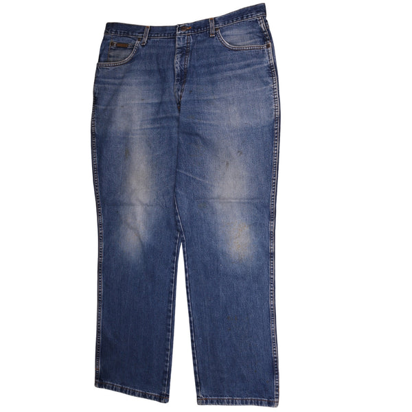 Vintage Wrangler 90's Men's 40 Blue Baggy Straight Leg Trousers Pants