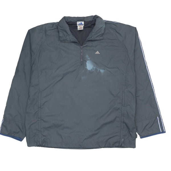Adidas 90's Grey Quarter Zip Windbreaker Men Large Retro Jacket