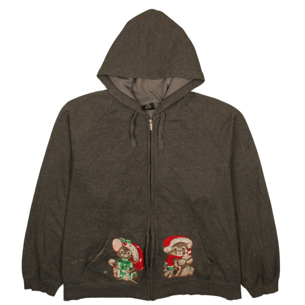 Starter 90's Drawstring Pockets Full Zip Up Hoodie XXXLarge (3XL) Grey