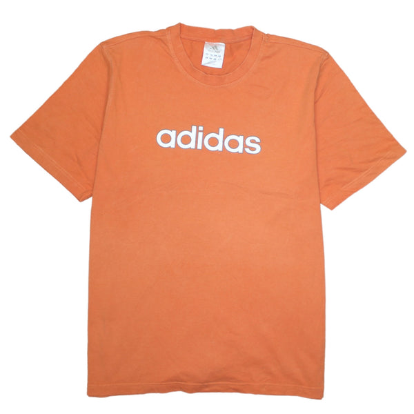 Adidas 90's Spellout Short Sleeves T Shirt XLarge Orange