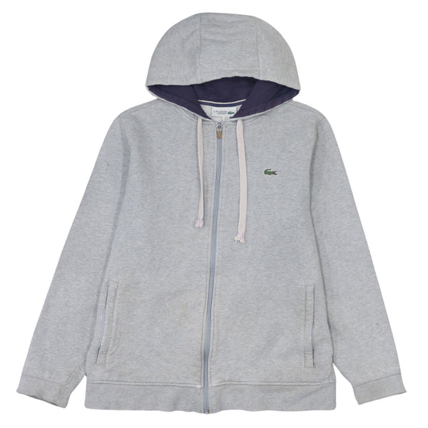 Vintage Lacoste 90's Grey Zip Up Hoodie Men's Large