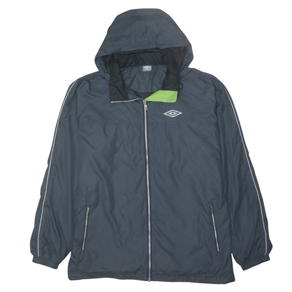 Vintage Umbro 90's Hooded Full Zip Windbreaker XLarge Navy Blue