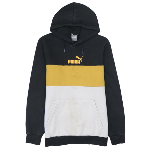 Vintage 90's Puma Black Drawstring Pullover Hoodie Small