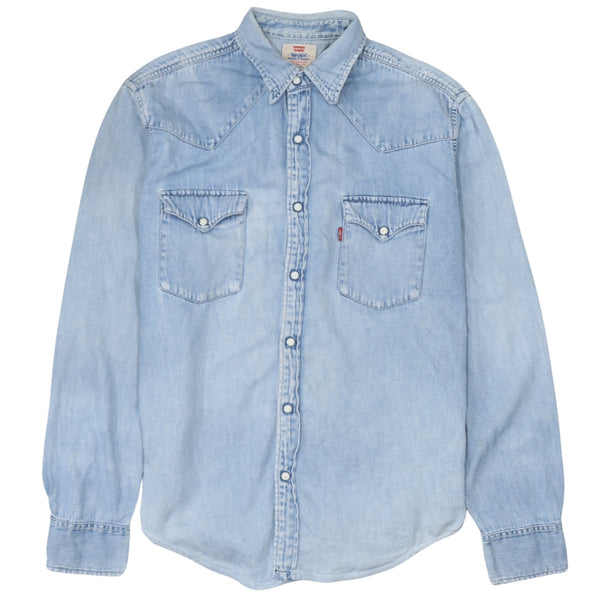 Levi's 90's Long Sleeve Button Up Shirt Large Blue