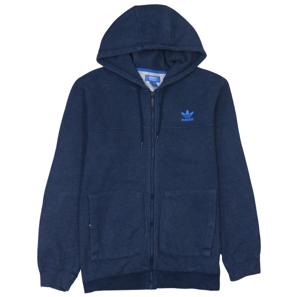 Adidas 90s Vintage Lightweight Zip Up Hoodie Large Navy Blue