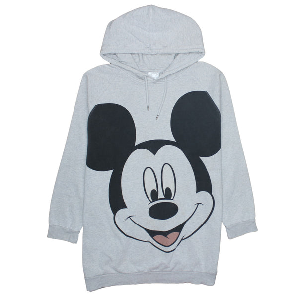 Disney 90's Mickey Mouse Pullover Hoodie Large Grey
