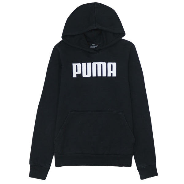 Puma 90's Black Spellout Pullover Hoodie Women's Small