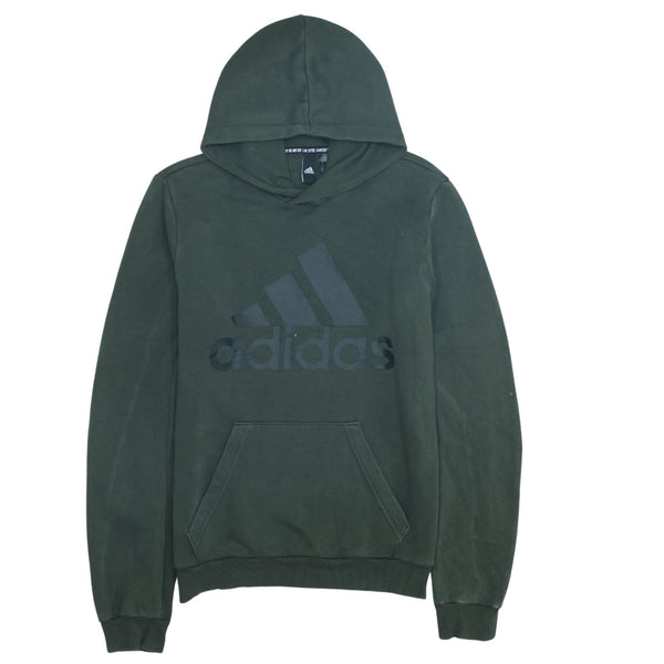 Adidas Men's 90's Vintage Green Spellout Pullover Hoodie Small